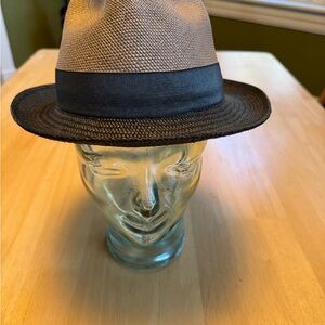 Stylish Tan and Black Fedora Hat